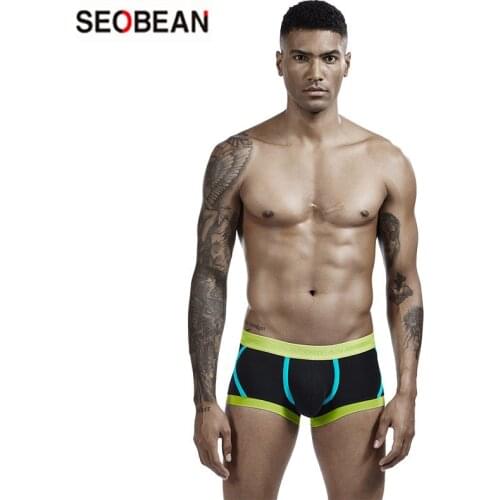 SEOBEAN Mens Underwear U-type Bag Push Up Design Panties Stylish Comfortable Cotton Breathable Boxers