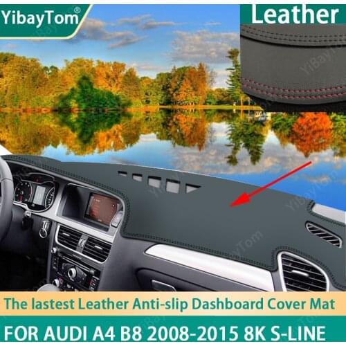 Excellent PU Leather Dashboard Anit-slip Anti-UV Cover mat Protective Carpet For Audi A4 B8 2008-2015 8K S-line accessories