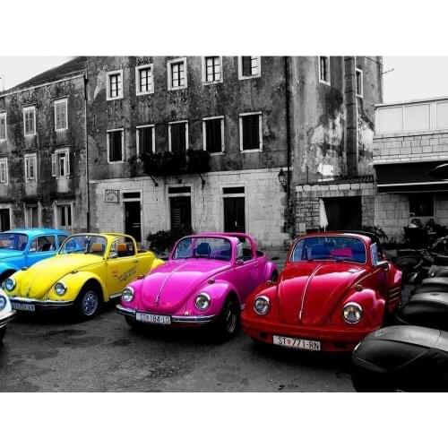 Landscape Car DIY 11CT Embroidery Cross Stitch Kits Needlework Craft Set Cotton Thread Printed Canvas Home Decoration Sell