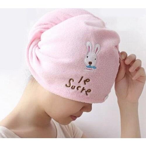 Towels Bathroom Microfiber Quickly Dry Hair Hat Home Textile Towel Cute Cartoon Rabbit Hair Towel