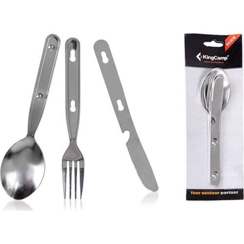 Collapsible Knife Fork Spoon Outdoor Stainless Steel Folding Tableware 3 Pieces 1 Set Of Folding Knife Fork Spoon Travel Folding