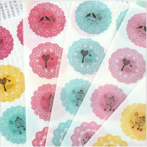 TH4 Lovely small fresh lace decorative stickers DIY transparent stickers random delivery 5 Pcs/lot