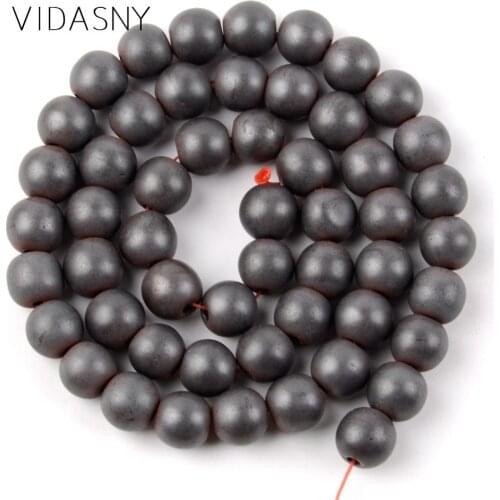 Dull Polished Black Hematite Natural Mineral Gem Round Beads For Jewelry Making 2mm-10mm Loose Beads Diy Bracelet Necklace 15