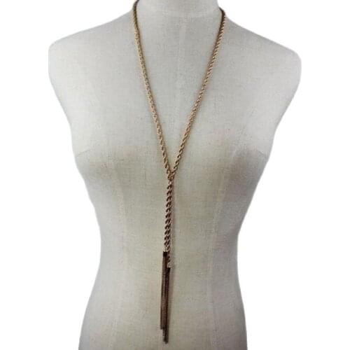 Party DIY Double Tassel Necklace Long Design Necklaces & Pendants Women Jewelry For Gift