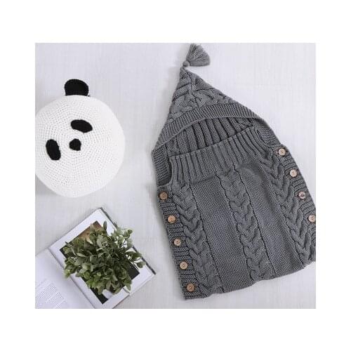 50*80cm Big Knitted Baby Blanket Newborn Swaddle Wrap Infant Girl Boys Knit Crochet Cotton Sleeping Bag Winter Sweater Swaddling