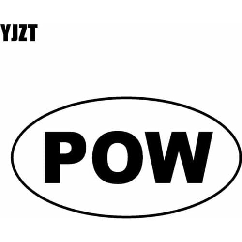 YJZT 14CM*7.4CM POW Car Sticker Funny Vinyl Decal Black Silver C10-01540