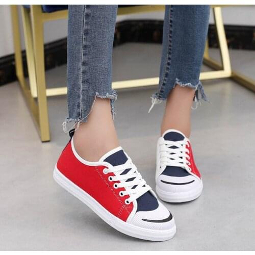 Women Casual Shoes Trend Street Shooting Mixed Colors Lace Up Female Color Matching Fashion Sneakers fashion Style U12-63