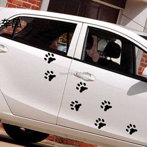 100 x Lovely Bear Footprint Dog Footprint Stickers Car Decal for Tesla Toyota Chevrolet Volkswagen VW Hyundai Kia Lada