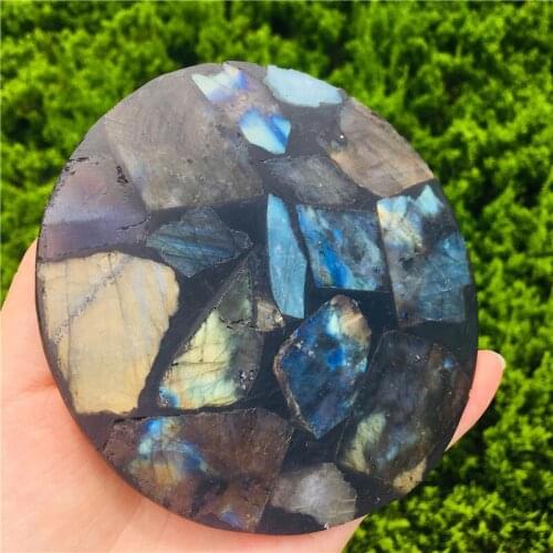 12cm Natural Crystal Labrador crystal color coasters