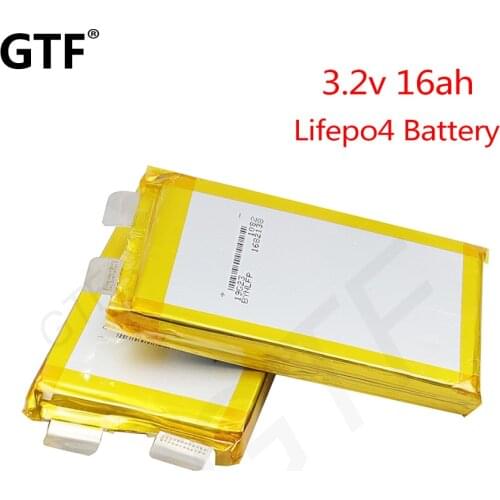 GTF 2pc 3.2v Lifepo4 Battery 16AH 3.2V Rechargeable Battery Pack for DIY 24v 12v 36v 16ah Electric Bike E-Motorcycle Power Cars