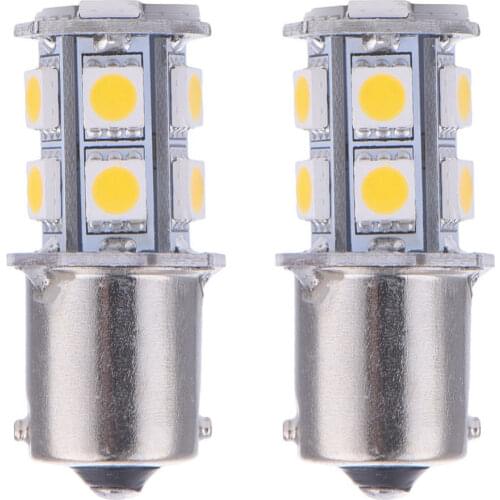 2X Warm White 1156 BA15S P21W R5W R10W 13-SMD RV LED Interior Light Turn Signal Bulbs 1141 12V 24V Fog Indicator Lamp