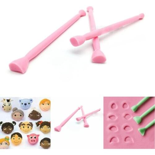 3PCS Eye Embossing Stick Handmade Fondant Sugarcraft Plastic Cutter Tools Cake Decorate Accessories Eye Mould Printing Cut Mould