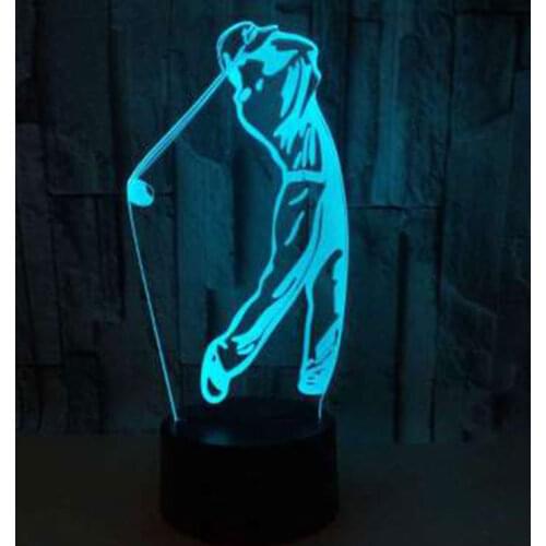 Golf theme 3D Lamp LED night light 7 Color Change Touch Mood Lamp Christmas present Dropshippping