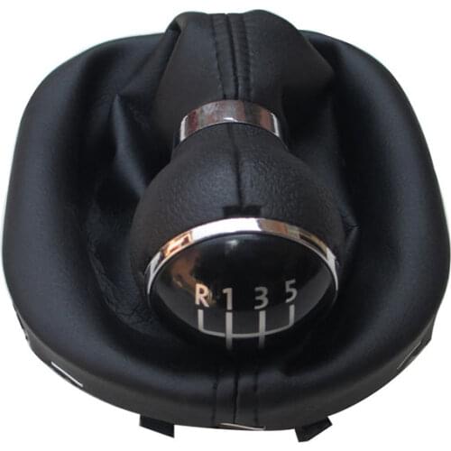 5 6 Speed Car Gear Shift Knob Leather Boot Gaitor For Volkswagen VW Touran Caddy 2003-2011 Car Styling Accessories