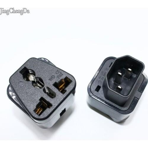 JCD 2 in 1 IEC 320 C14 Male to C13 Female Power Adapter PDU/UPS C13 Universal Female AU/US/UK/EU conversion plug