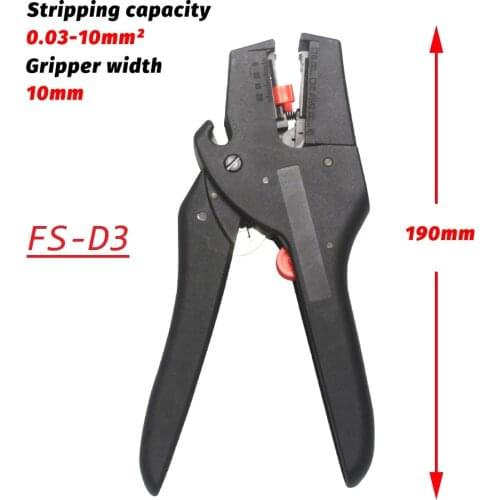 FSE FS-D3 Self-Adjusting Insulation Pliers Wire Stripper 0.03-10mm2 Cutter Cable Scissors Wire Stripper Tool Colors