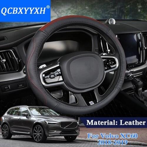 QCBXYYXH Car Styling Steering Cover For Volvo XC60 2018-2019 Steering Wheel Covers Leather steering-wheel Interior accessory
