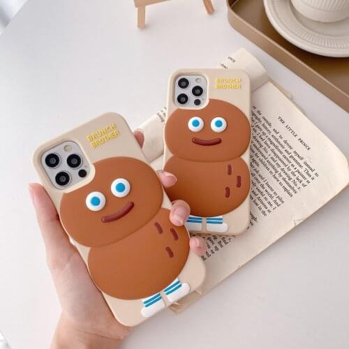 Peanut Man 3D Cartoon silicone Cover For iphone 12 mini 11 pro Phone case cacahuète For X XR XS MAX 6 6s 7 8 Plus Soft shell