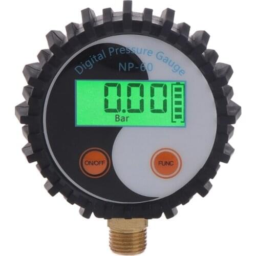 0-10 Bar G1/4 Battery Power Digital Gas Pressure Gauge Tester Detector 0~145psi