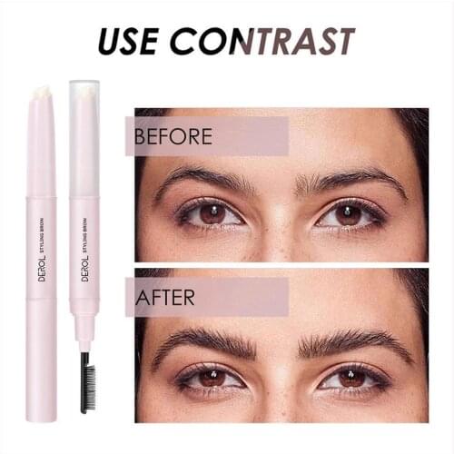 Double-headed Makeup Eyebrow Gel Brows Wax Pencil Waterproof Brow Wild Styling Shaping Long-Lasting Eye Brush Soap Brow T7L3