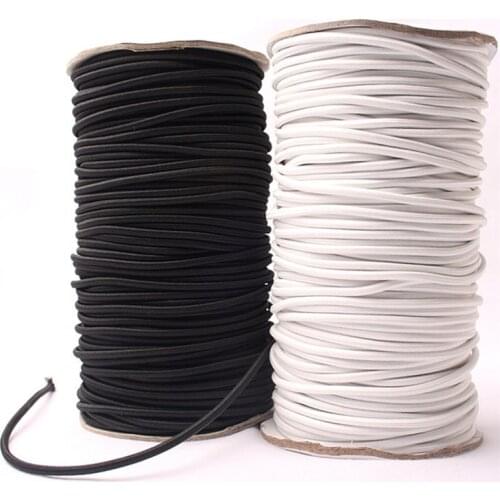 5 meters* Strong Elastic Bungee Rope Black White Shock Cord Stretch String For Repair, Outdoors 4mm Elastic SJD01