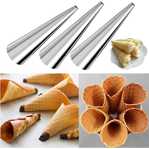 Puff Pastry Cream Horn Mold Pastry Roll Horn Croissant Mold Stainless Steel Cone Tubular Shaped Mold