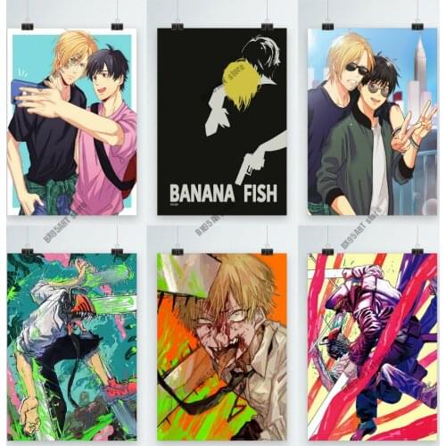 Canvas Painting Anime Chainsaw Man/Banana Fish/Gundam Posters and Prints Wall Art Home Decoration Pictures Kids Room Decor