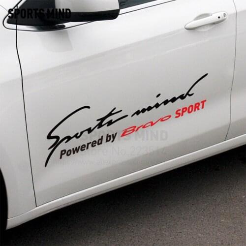 2 Pieces Sports Mind Car Body automobiles Reflective Vinyl Sticker decal car styling For Fiat bravo exterior accessories