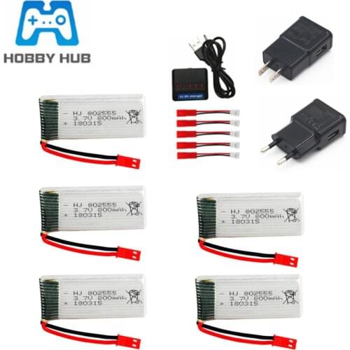 3.7V 800mAh lipo Battery +Charger Set for Syma X54HW X54HC X56W TK110HW JXD509 H12C 509W 509G V686 RC Drone Part 3.7v Battery