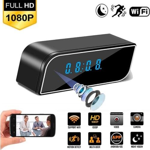 HD 1080P Wifi Clock Camera Mini IP Cam Video Audio DV DVR Recorder Night Vision Motion Detect Home Security P2P Micro Camcorder