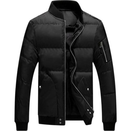 Winter Warm Coat Mens Winter Jacket Autumn Parkas Cotton Stand Collar Men Slim Fit Thick Wadded Jackets Coats Bomber Jacket Men