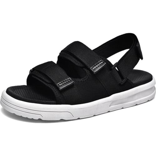 Men Sandals Leisure Platforms Heels Unisex Summer Beach Shoes Velcro Lightweight Soft Insole Non-Slip Shoes 2021 New 36-45 Euro