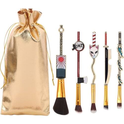 2021 Makeup Brush Set Anime Demon Slayer Makeup Brush Tool Japanese Anime Derivative Makeup Brush Face Cosmetic Powder Highlight