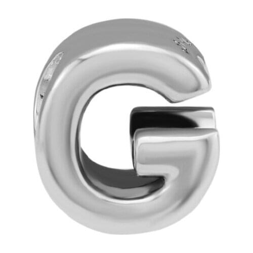 Genuine 925 Sterling Silver Alphabet Number G Letter Charms Beads for Jewelry Making Fits Original Bracelets Women Accessories