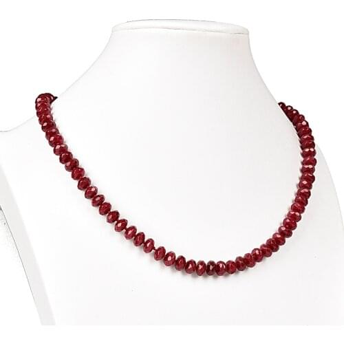 Faceted 5x8mm Red jasper For Fashion Necklace 20inch Handmade DIY jewelry Gift For Noble Ladies Wholesale H175