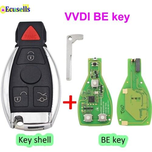 Original XHORSE VVDI BE Key Pro V1.5 PCB Smart Remote Key Shell with Chip for Mercedes Benz Improved Version 315mhz/433mhz 4B