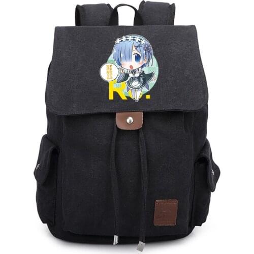 Re:Life in a different world from zero Backpacks Unisex Large Capacity Laptop Shoulder Bag Cartoon School Bags Casual Travel Bag