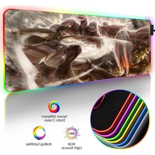 RGB with Usb Port Keycaps Pc Gamer Anime Mouse Pad Viper Mini Desk Mat Led Lights Xl Office Gaming Accessories Keyboard Mousepsd