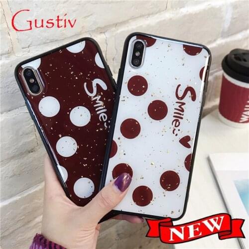 Luxury Dots glitter case For iPhone 12 Mini 11 pro XS Max XR X 8 7 6 Plus SE 2020 Bling Sequin Gold Foil Epoxy case cover