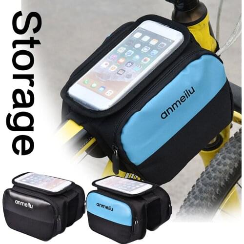 Bicycle Handlebar Bag Waterproof Bike Frame Phone Bags Cycling Top Tube Pannier Large Capacity Bag Mountain Bike Accessories