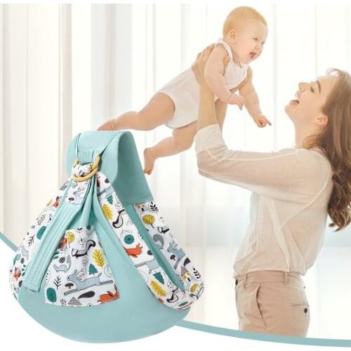 Portable Baby Wrap Newborn Sling Dual Use Infant Nursing Cover Carrier Mesh Fabric Breastfeeding Carriers Up To 130 Lbs with Bag