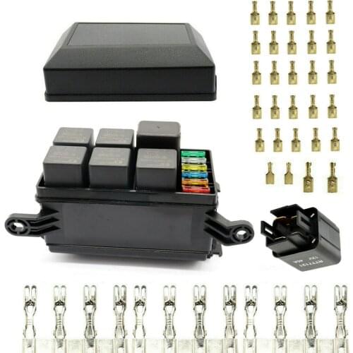 On salling! Universal 6-Way Fuse Box Relay With 6 Relays 12V Car Truck ATC/ATO Fuse Holder Wholesale Quick delivery Dropshipping