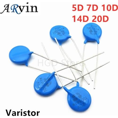 10Pcs/Lot Varistor 05D 07D 10D 14D 20D Available 07D220K 07D391K 7D431K 10D471K 10D101K 10D330K 14D471K 14D220K 20D431K 20D471K