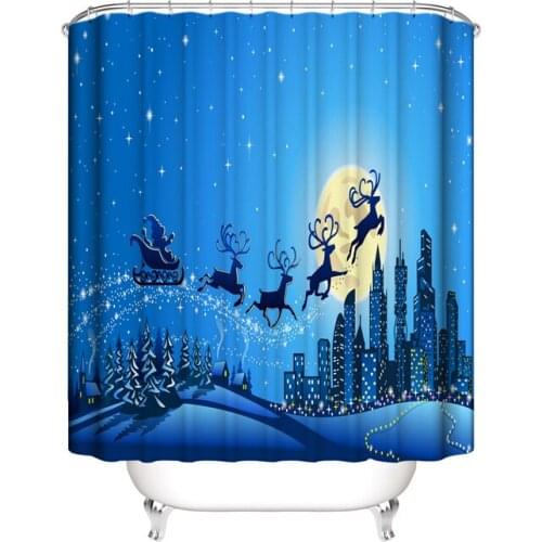 3 Size Christmas Santa Claus Bathroom Curtain Merry Christmas Decor for Home Christmas Ornaments Navidad Xmas Gift New Year 2021
