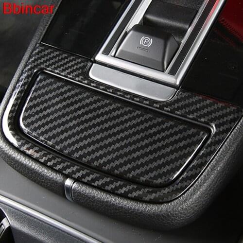 Bbincar For Porsche Cayenne 2018 2019 Interior Accessories Car Europe Model Car ABS Cigarette Lighter Panel Frame Trim 2Pcs