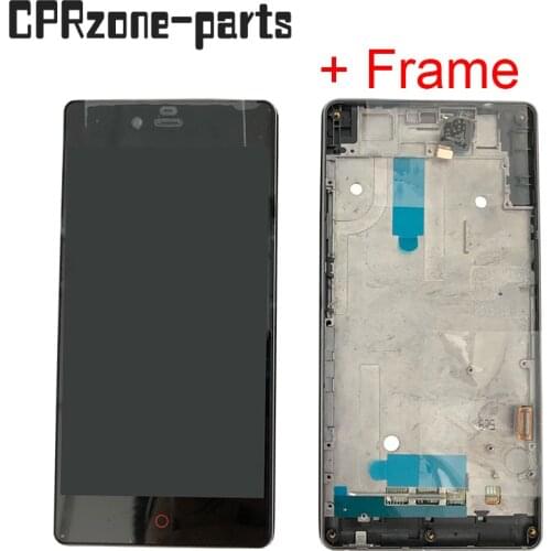 5.0" White / Black + Frame For ZTE Nubia Z9 mini Z9mini NX511j LCD display With Touch Screen Digitizer Sensor Panel Assembly