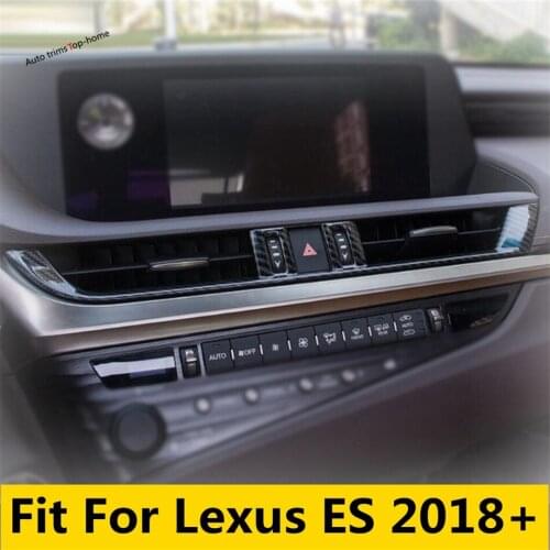 Central Air Conditioning AC Outlet Vent ABS Matte / Carbon Fiber Look Cover Trim Accessories For Lexus ES 2018 2019 2020 2021