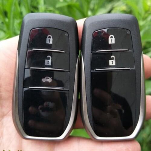 DAKATU With Logo 2Button 3 Button Smart Remote Key Case Shell Fit For Toyota Camry Highlander RAV4 Car Key Fob Uncut Blade