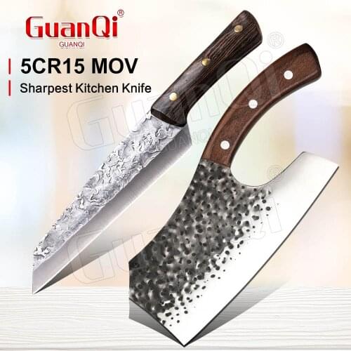 Forged Kitchen Knife Stainless Steel Sharp Blade Cleaver Hammer Stainless Steel Chefs Chopper Cooking Knives Chef Kitchen Knife