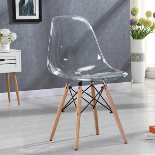 Creative armrest leisure chair plastic crystal transparent dining chair simple modern fashion coffee shop office chair